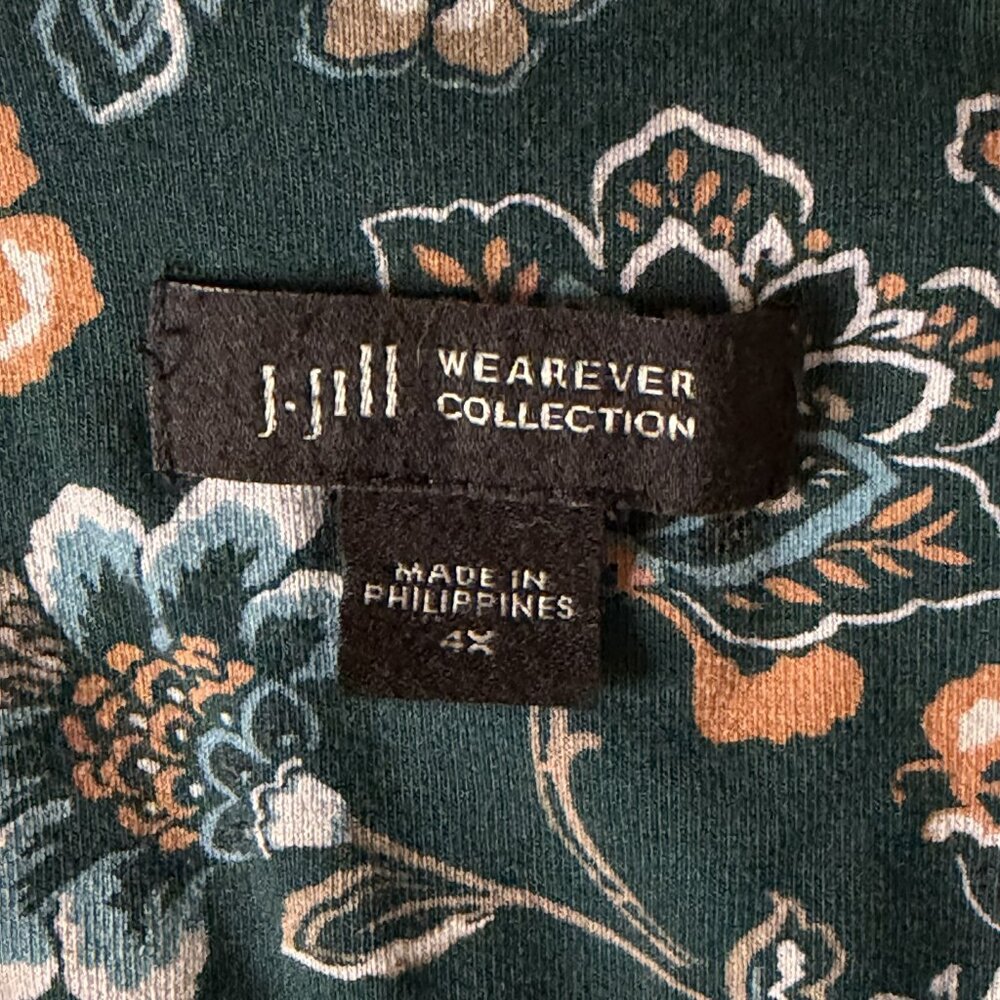 J Jill Wearever Collection Tunic Knit Top Blouse Shirt Floral Paisley 4X - Picture 9 of 11